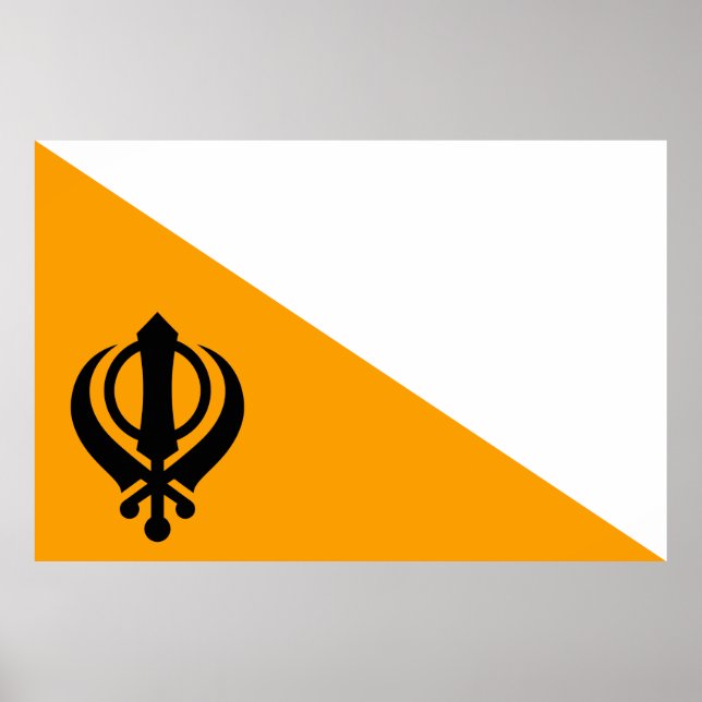 Punjab Sikh Holy Flag Sikhism Nishan Sahib Poster (Front)