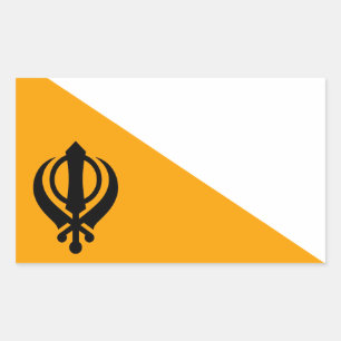 Punjab Sikh Holy Flag Sikhism Nishan Sahib Rectangular Sticker