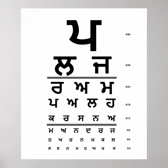 PUNJABI EYE CHART (Front)