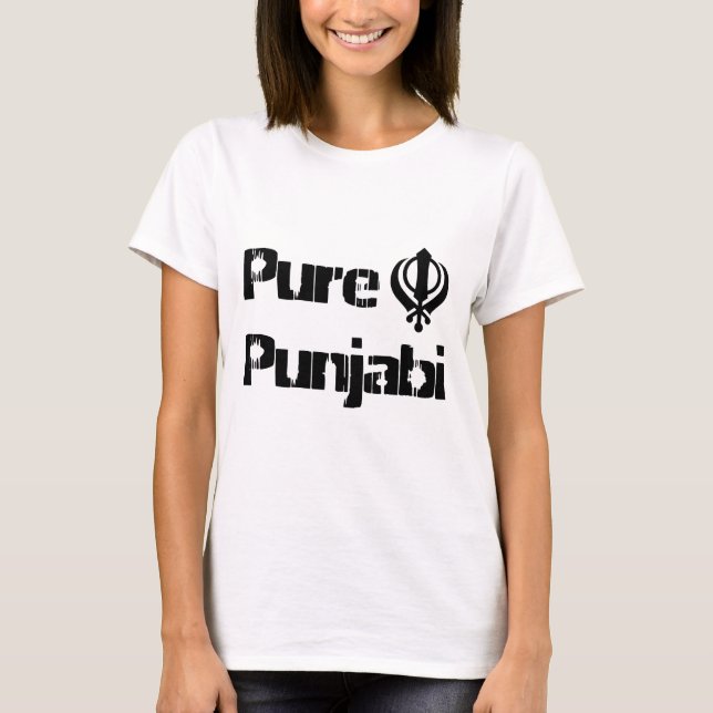 Punjabi Khanda Sikh Khalsa Design Merchandise T-Shirt (Front)