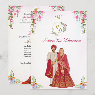 Punjabi Sikh Wedding Anand Karaj Gurudwara Card