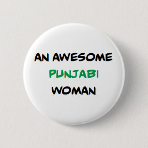 punjabi woman, awesome coffee mug 6 cm round badge