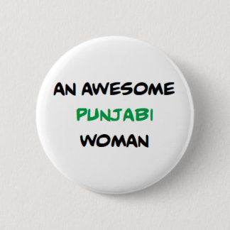 punjabi woman, awesome coffee mug 6 cm round badge