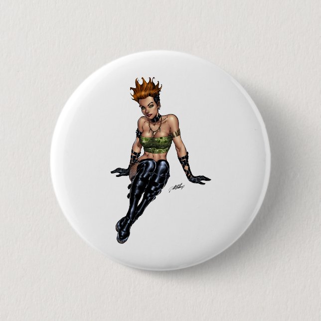 Punk Alternative Girl by Al Rio 6 Cm Round Badge (Front)