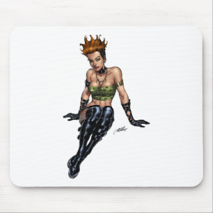Punk Alternative Girl by Al Rio Mouse Mat