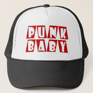 punk baby red trucker hat
