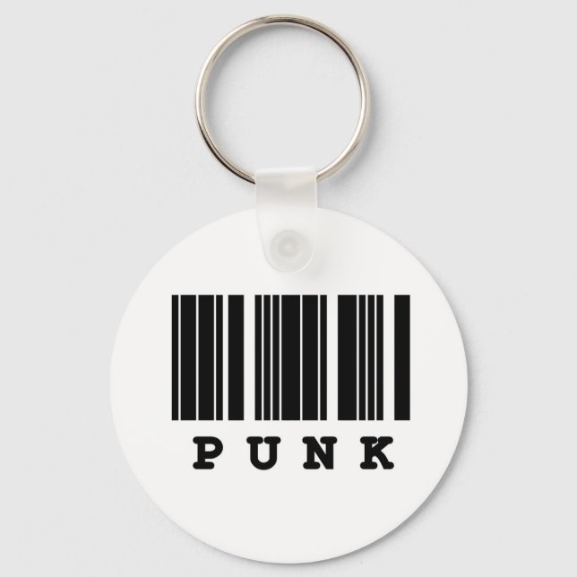 punk barcode design key ring (Front)
