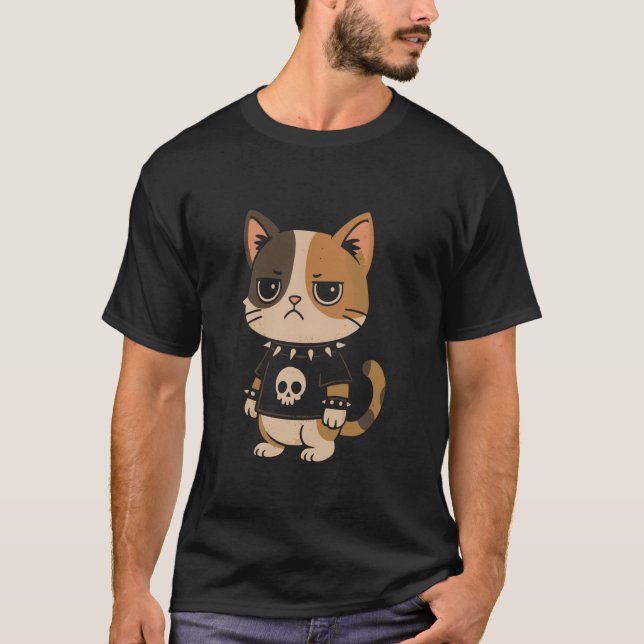 Punk Cat Gothic T-Shirt (Front)