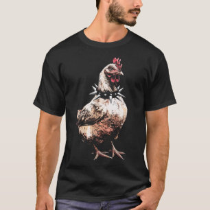 Punk Chicken Grunge Rocker Farmer Farm Animals Alt T-Shirt