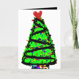 Punk Christmas tree Holiday Card