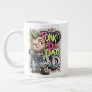 Punk Dad Rebellion Green Large Coffee Mug