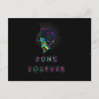 PUNK FOREVER GANGSTER GANG REBELLION MOTTO SYMBOL POSTCARD