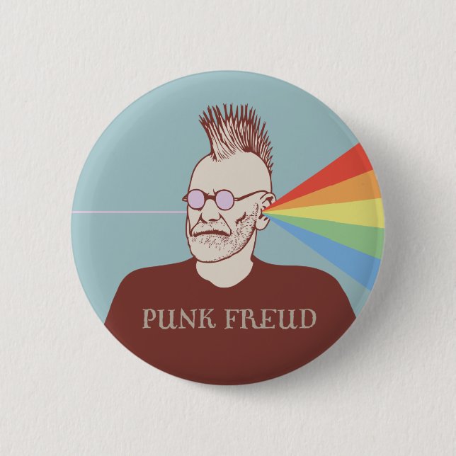 Punk Freud 6 Cm Round Badge (Front)