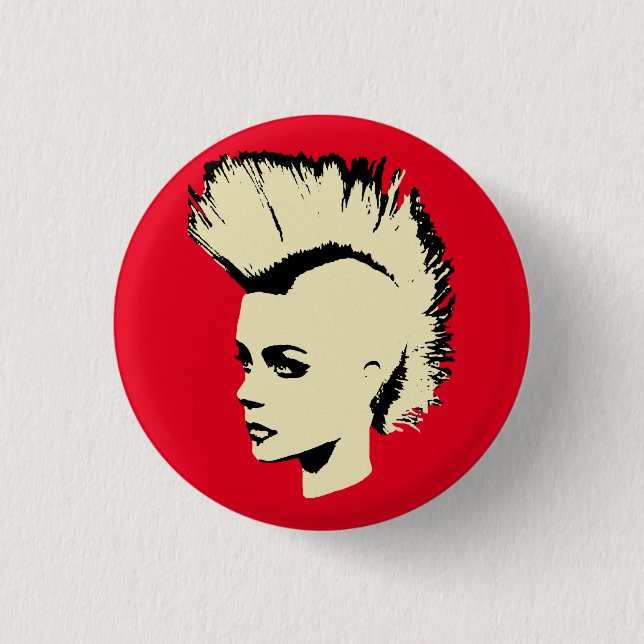 Punk Girl – bichrome print 3 Cm Round Badge (Front)