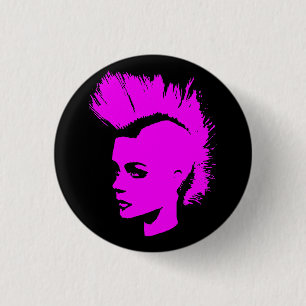 Punk Girl – unichrome print - pink 3 Cm Round Badge