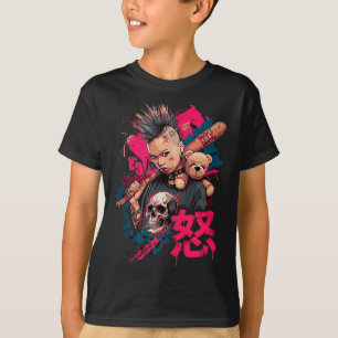 Punk Girl With Anger Kanji And Baseball Bat Tank T