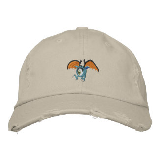Punk Goth Winged Eyeball Embroidered Hat