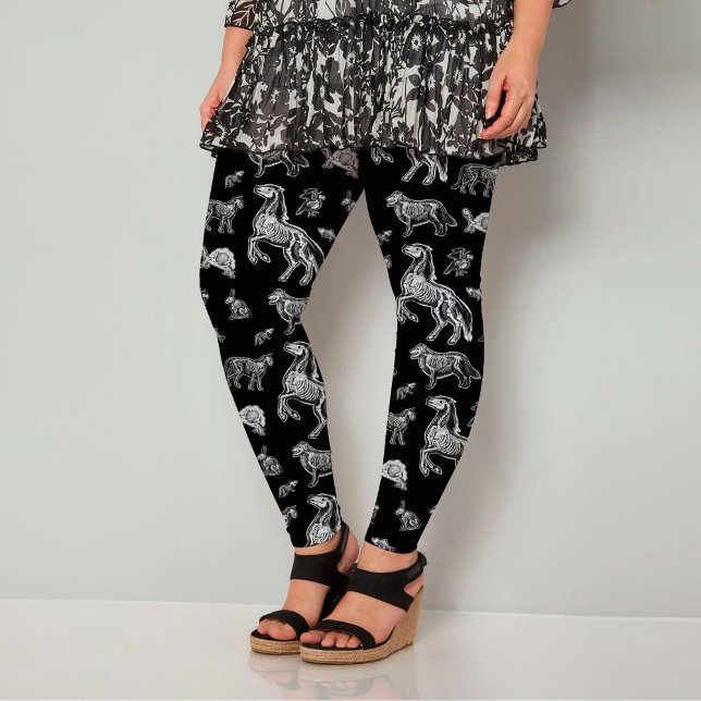 Punk Gothic Animal X-Ray Skeleton Anatomy Oddities Leggings (Creator Uploaded)