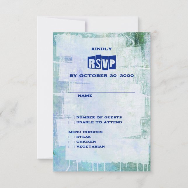 Punk Graffiti Rock and Roll Wedding RSVP Card (Front)