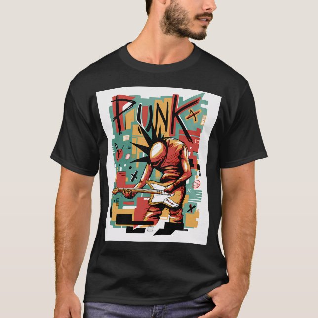 Punk guitarist, punk T-Shirt (Front)