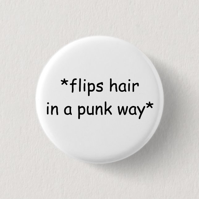 Punk Hair Flip Button (Front)