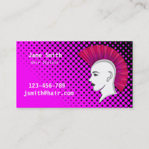 Punk Hair stylist hairdresser customisable Business Card