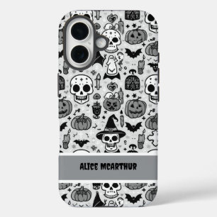 Punk Halloween Trick or Treat Custom Name iPhone 16 Case