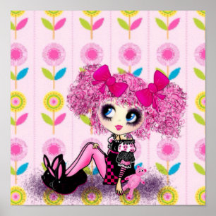 Punk Harajuku girl so kawaii cute and girly Poster