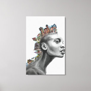 Punk House Hair Girl Canvas Print