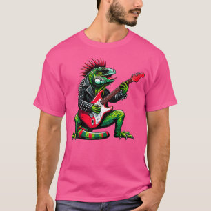Punk Iguana Rock'N Roll Goth Lizard Guitar Awesome T-Shirt