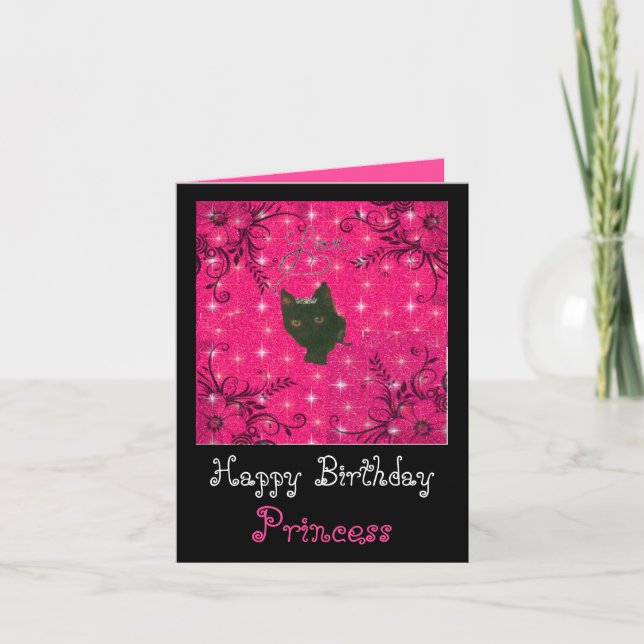 punk kitty princess birthday card (Front)
