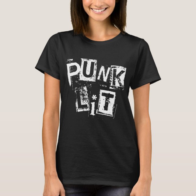 Punk Lit on Black Women's Basic T-Shirt (Front)