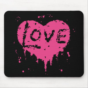 Punk love heart Valentines Day Mouse Mat