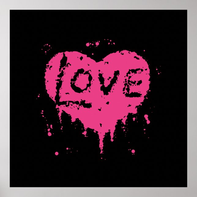 Punk love heat black and hot pink poster (Front)