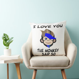 Punk Monkey I love you the monkey said so Cushion