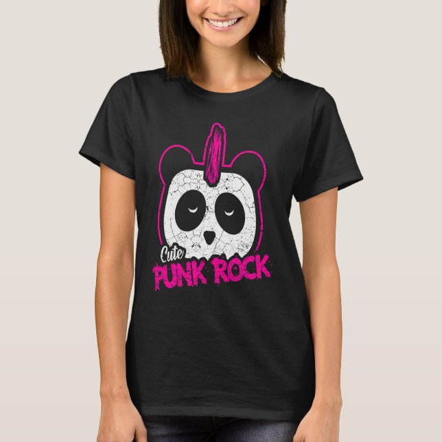 Punk Music Panda Punker Rock Concert T-Shirt (Front)