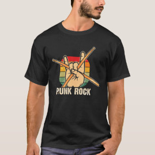 Punk Music Retro Punk Rock Drums Percussionists Dr T-Shirt