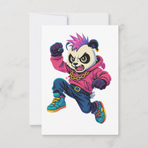 Punk Panda Power Thank You Card