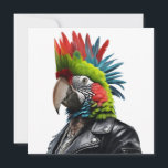 Punk Parrot<br><div class="desc">Funny Punk Rocker Parrot with mohican hairstyle wearing a leather jacket.</div>