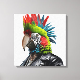 Punk Parrot Canvas Print