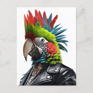 Punk Parrot Postcard