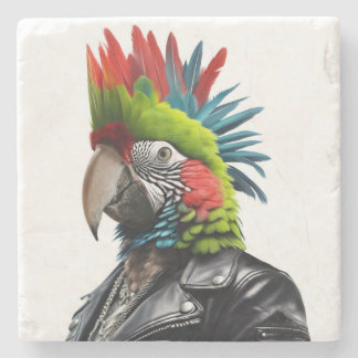 Punk Parrot Stone Coaster