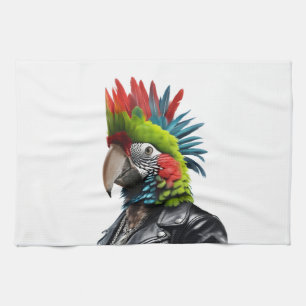 Punk Parrot Tea Towel