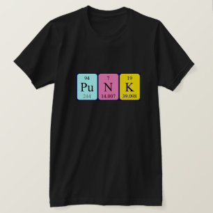 Punk periodic table word shirt