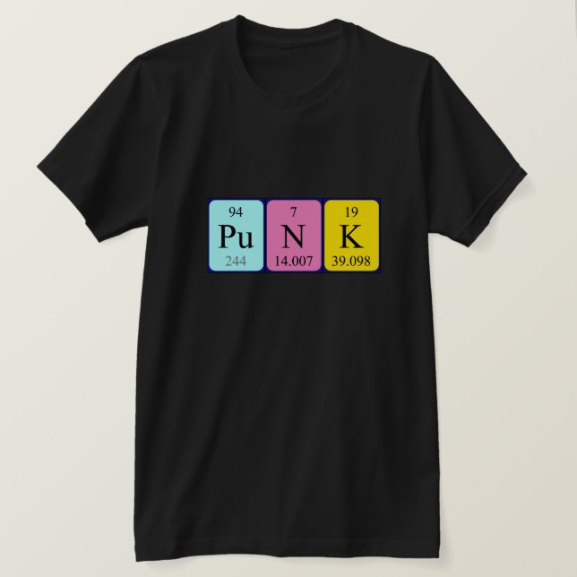Punk periodic table word shirt (Design Front)