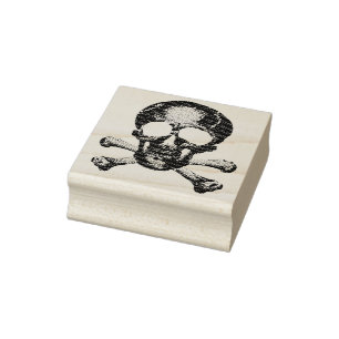 Punk Pirate Ghost Skull Rubber Stamp