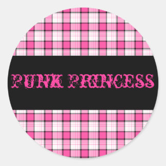Punk Princess Pink and Black Plaid Sticker