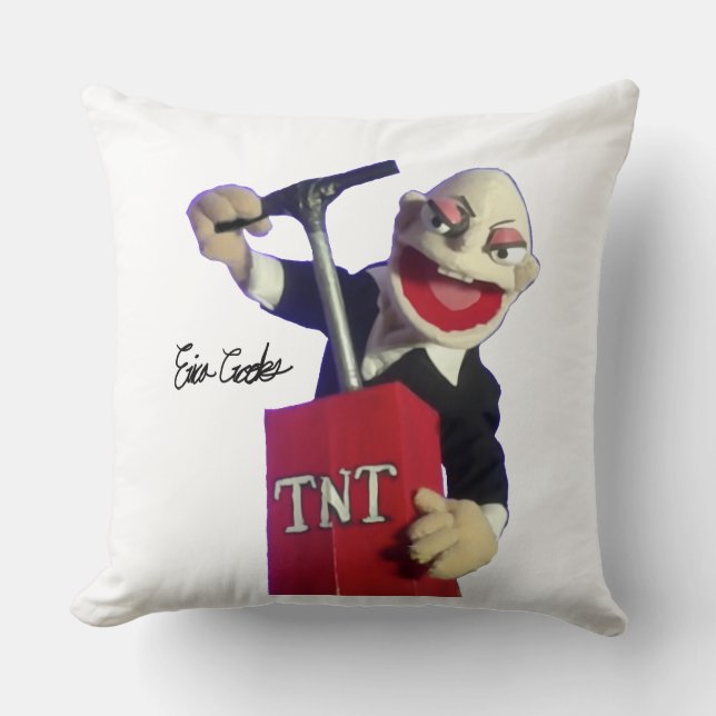 punk puppet with tnt plunger cushion (Front)