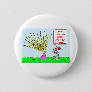 punk rapunzel hair 6 cm round badge
