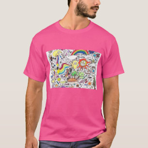 Punk Rock #5 Happy Sunshine in Colour of Dark Pink T-Shirt